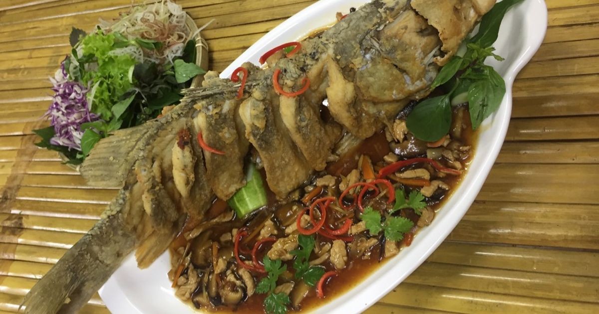 Cá chẽm sốt Hồng Kông