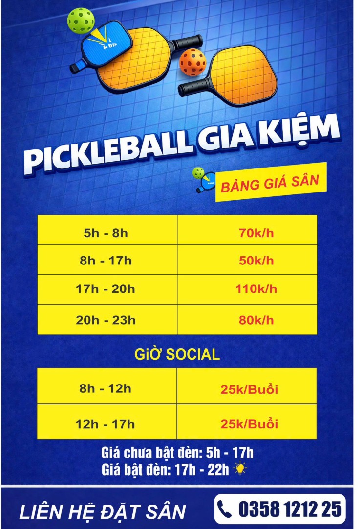 Sân Pickcle Ball Gia Kiệm