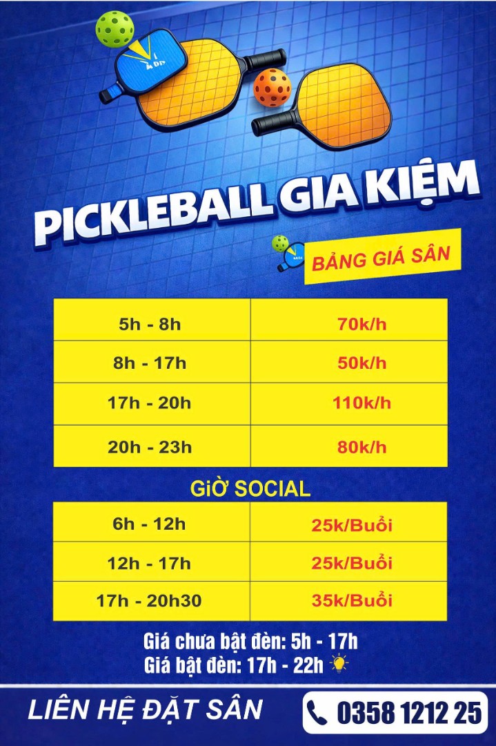 Sân Pickcle Ball Gia Kiệm