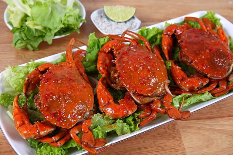 Cua biển cháy tỏi