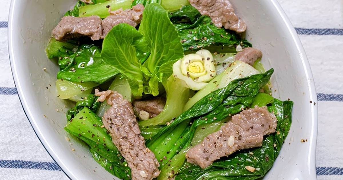 Cải thìa xào tỏi / bò